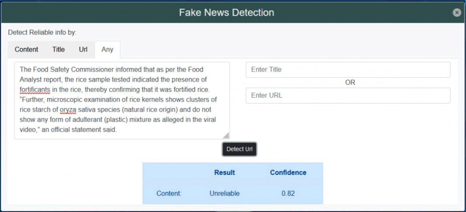 AI Enabled Fake News Detector - BEL