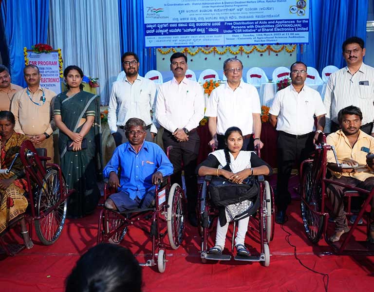 Aids & Appliances distributed to Persons with Disabilities by BEL