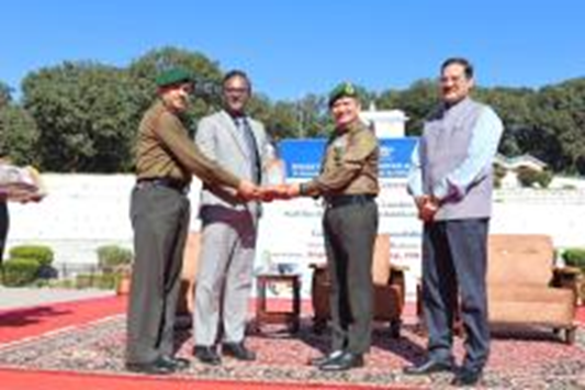 BEL's Kotdwara Unit hands over school bus to Jintu Gogoi Army Public School, staff bus to Bhulli (Mahila) Shashaktikaran Kendra, Garhwal Rifles Regiment Center (GRRC), Lansdowne, Uttarakhand